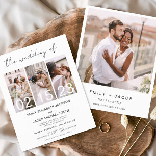 Budget Black and White Photo Wedding Invitation Flyer