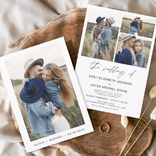 Budget Black and White Photo Wedding Invitation Flyer
