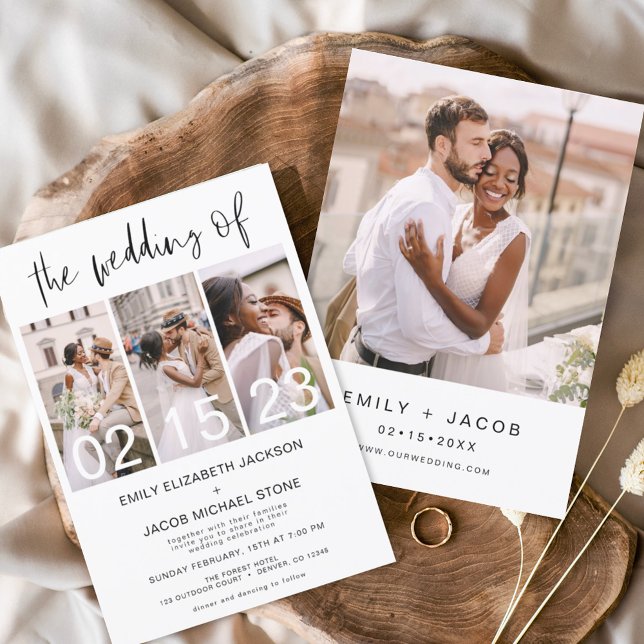 Budget Black and White Photo Wedding Invitation Flyer (Creator Uploaded)