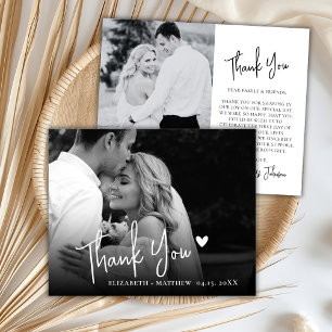 Budget Black and White Photo Wedding Thank You 