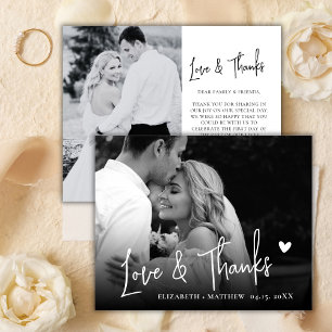 Budget Black and White Photo Wedding Thank You 