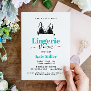 BUDGET Black Aqua Ooh La La Lingerie Bridal SHOWER