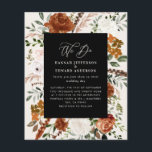 Budget black botanical wedding details invite flyer<br><div class="desc">Budget rustic watercolor floral wedding invite and details card. With beautiful rust,  terracotta,  blush pink,  black,  natural cream and sage green pampas grass eucalyptus watercolor details. This modern wedding invite is sure to set the style for your big day.</div>