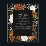 Budget black botanical wedding details invite flyer<br><div class="desc">Budget rustic watercolor floral wedding invite and details card. With beautiful rust,  terracotta,  blush pink,  black and sage green pampas grass eucalyptus watercolor details. This modern wedding invite is sure to set the style for your big day.</div>