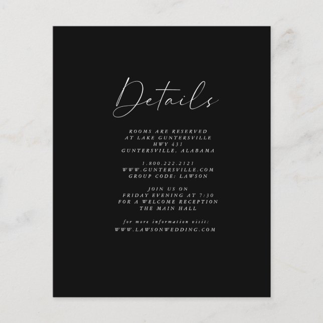 Budget Black Details Card |  (Front)