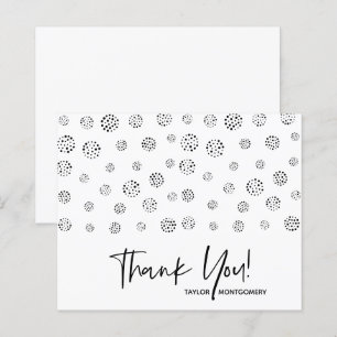 Budget Black Dotted Thank You Cards