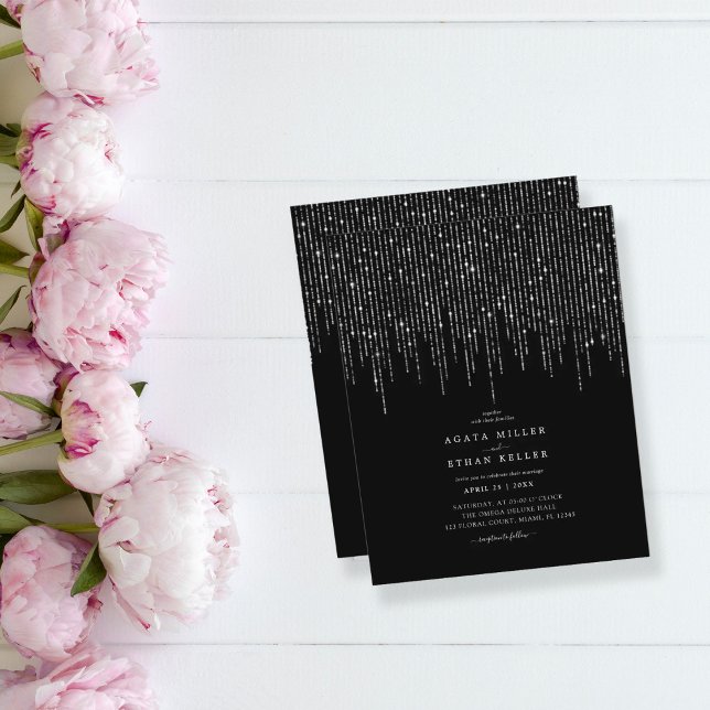 Budget Black | Elegant Glittering Wedding Flyer (Creator Uploaded)