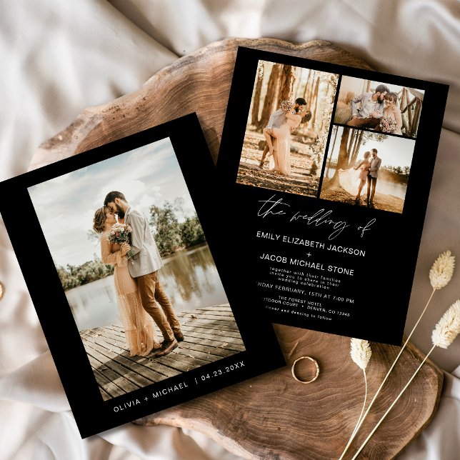 Budget Black Elegant Minimalist Photo Wedding  Flyer (Creator Uploaded)