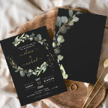 Budget Black Eucalyptus Wedding Invitations<br><div class="desc">Budget Black Eucalyptus Greenery Succulent Botanical Watercolor Spring Wedding Invitations on White background - includes beautiful and elegant script typography with modern botanical leaves and greenery for the special Wedding day celebration.</div>