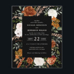 Budget black floral wedding details invite flyer<br><div class="desc">Budget rustic watercolor floral wedding invite and details card. With beautiful rust,  terracotta,  blush pink,  black and sage green pampas grass eucalyptus watercolor details. This modern wedding invite is sure to set the style for your big day.</div>
