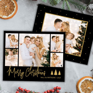 Budget Black Gold 5 Photo Christmas Holiday Flyer
