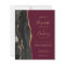 Budget Black Gold Agate Burgundy Wedding Invite