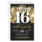 Budget Black Gold Glitter Sweet 16 Balloons Invite