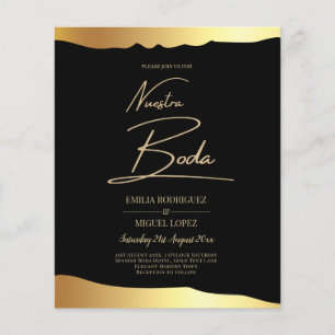 BUDGET Black Gold Nuestra Boda Spanish Wedding Flyer