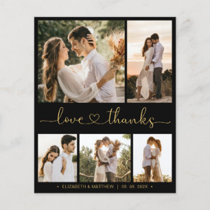 Budget Black Gold Script Wedding Thank You Card