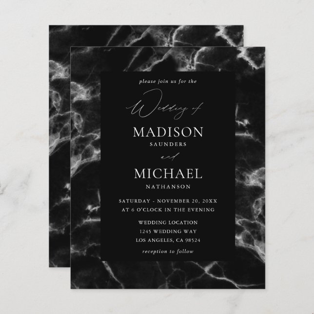 Budget Black Marble Wedding 2 (Front/Back)