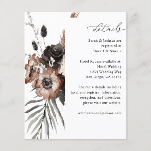 Budget Black & Natural Floral Boho Details Flyer