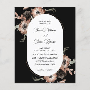 Budget Black & Natural Floral Boho Wedding - Black Flyer