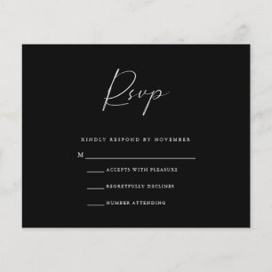 Budget Black RSVP Card