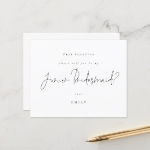 Budget Black Script Junior Bridesmaid Request 