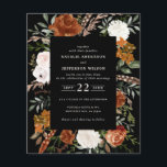 Budget black terracotta floral rustic elegant flyer<br><div class="desc">Budget rustic watercolor floral wedding invite. With beautiful rust,  terracotta,  blush pink,  black and sage green pampas grass eucalyptus watercolor details. This modern wedding invite is sure to set the style for your big day.</div>