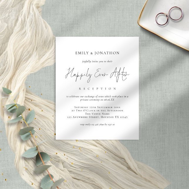 BUDGET Black Text Happily Ever After Wedding Party (Creator Uploaded)