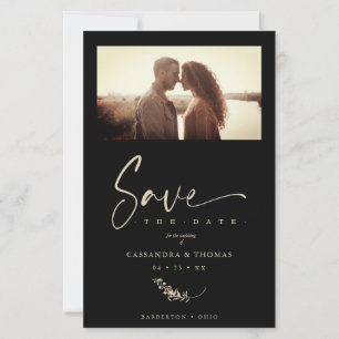 Budget Black Trendy Branches Wedding Photo Couple