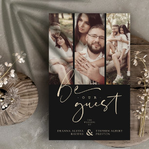 Budget Black Trendy Collage Wedding 3 Photos