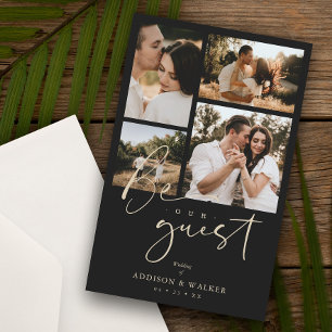 Budget Black Trendy Collage Wedding 4 Photos