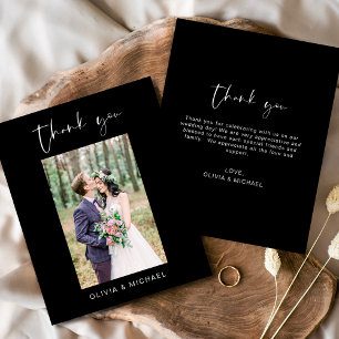 Budget Black Wedding Thank You Photo 