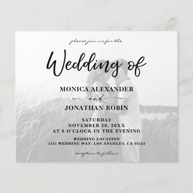 Budget Black Wh Photo Horizontal 2 Wedding Flyer (Front)