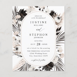 Budget Black & White Boho Tropical Wedding  Flyer