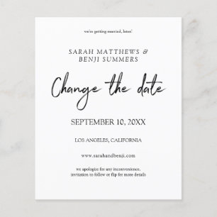 Budget Black & White Change the Date Flyer