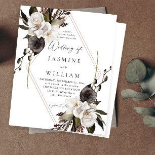 Budget Black & White Floral Wedding