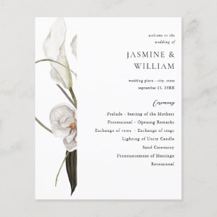 Budget Black & White Floral Wedding Ceremony 2 Flyer