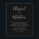 Budget Black White Minimalist Wedding Invitation<br><div class="desc">Personalise this Black and White Simple and Elegant Double Sided Invitation with your message and details. This chic invitation includes modern and elegant stylish simple handwritten script typography for the special Wedding to Be celebration.</div>
