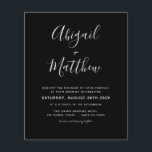 Budget Black White Minimalist Wedding Invitation<br><div class="desc">Personalise this Black and White Simple and Elegant Double Sided Invitation with your message and details. This chic invitation includes modern and elegant stylish simple handwritten script typography for the special Wedding to Be celebration.</div>