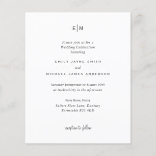 Budget Black White Modern Simple Elegant Wedding