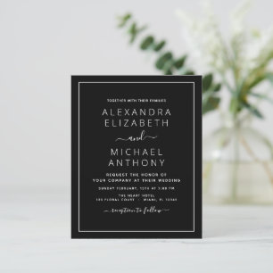 Budget Black White Wedding Modern Typography