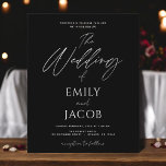 Budget Black White Wedding Modern Typography<br><div class="desc">Budget Black and White Wedding Spring or Summer Wedding Invitations - includes beautiful and elegant script typography with a modern simple and classic colour for the special Wedding day celebration.</div>