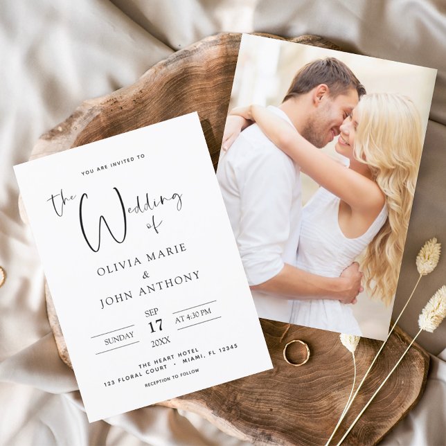 Budget Black White Wedding Photo Modern  Flyer (Creator Uploaded)