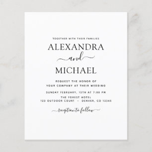Budget Black White Wedding with Photo Invitation F Flyer