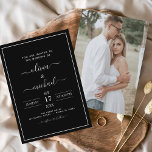 Budget Black White Wedding with Photo Invitation F Flyer<br><div class="desc">Budget Black and White Wedding Spring or Summer Photo on Back Wedding Invitations - includes beautiful and elegant script typography with a modern simple and classic colour for the special Wedding day celebration.</div>