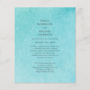 Budget BLIZZARD BLUE Watercolor Beach Wedding Flyer