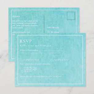 Budget BLIZZARD BLUE Watercolor Beach Wedding Postcard