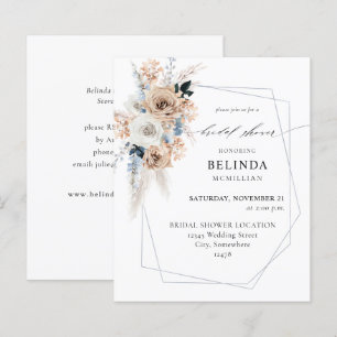 Budget Blue & Beige Boho Floral Bridal Shower