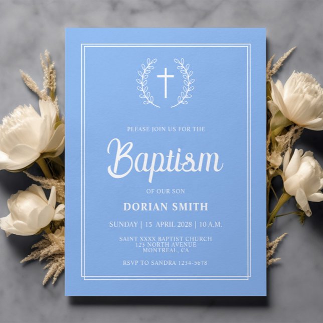 Budget Blue Boy Baptism invitation (Creator Uploaded)