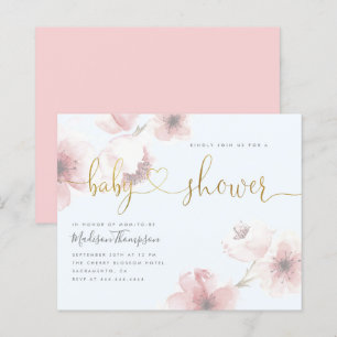 Budget Blue Cherry Blossom Floral Baby Shower