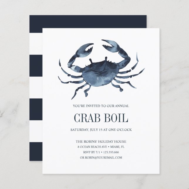 BUDGET Blue Crab Feast Seafood Boil Party (Front/Back)