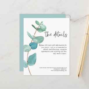 Budget Blue Eucalyptus Wedding Information Details